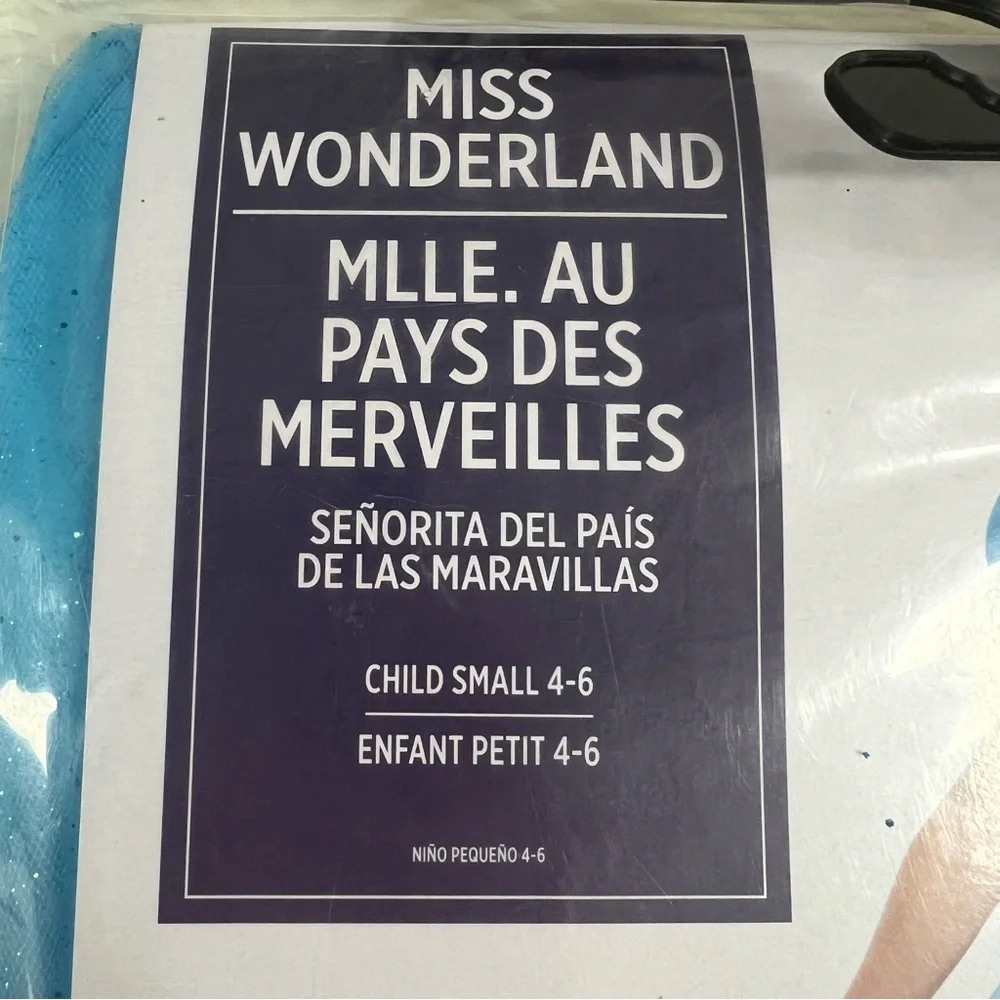 Alice In Wonderland costume dress child S 4-6 NEW Halloween Miss Wonderland